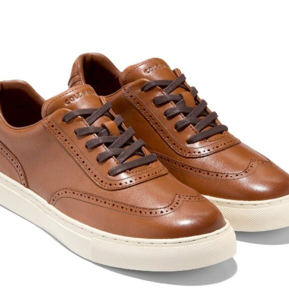 Cole Haan Men's Grand Kittery Wingtip British Tan-Ivory Shoes - Picture 2 of 5